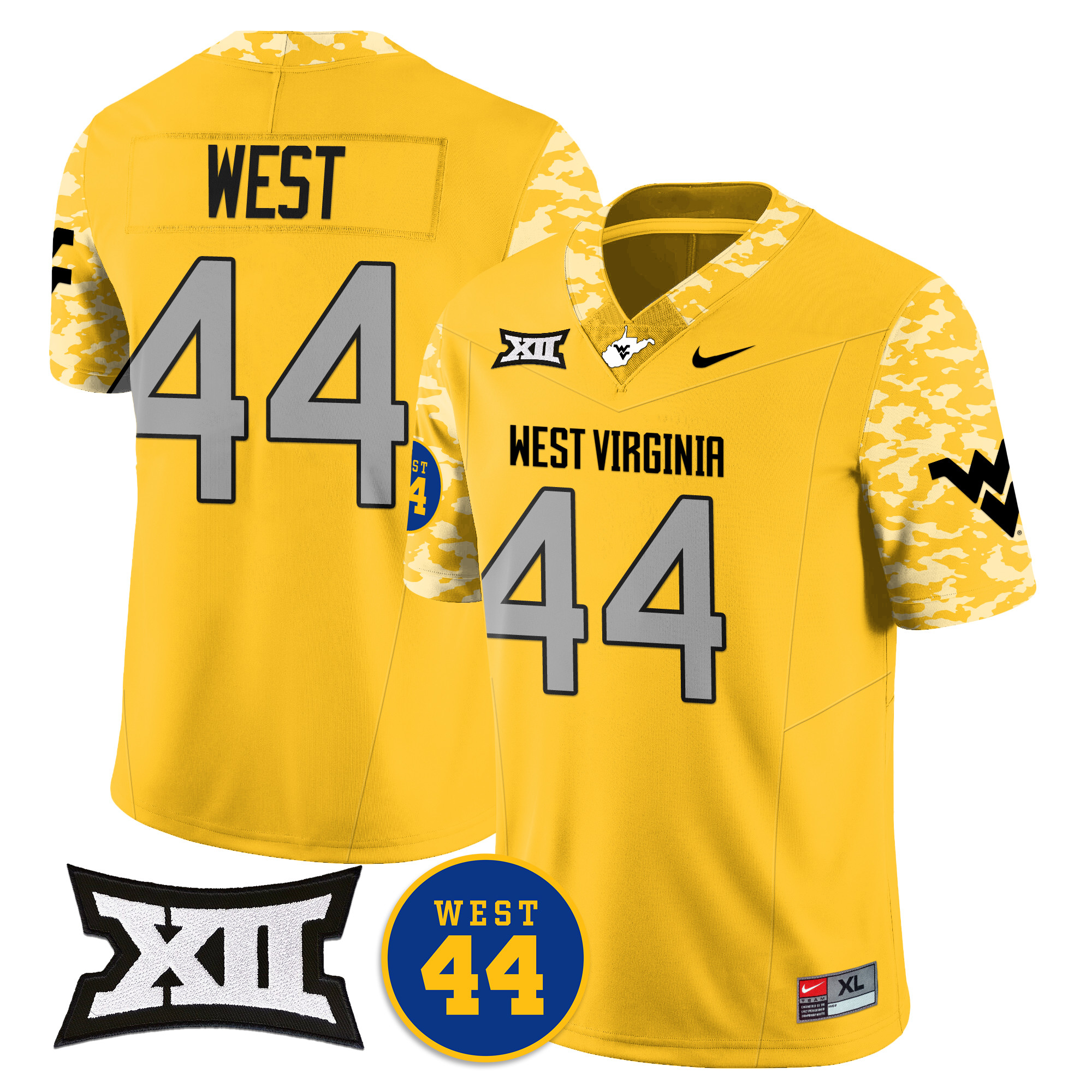 Men’s West Virginia Mountaineers 2024 Vapor Limited Jersey – All Stitched – Honor Jerry West