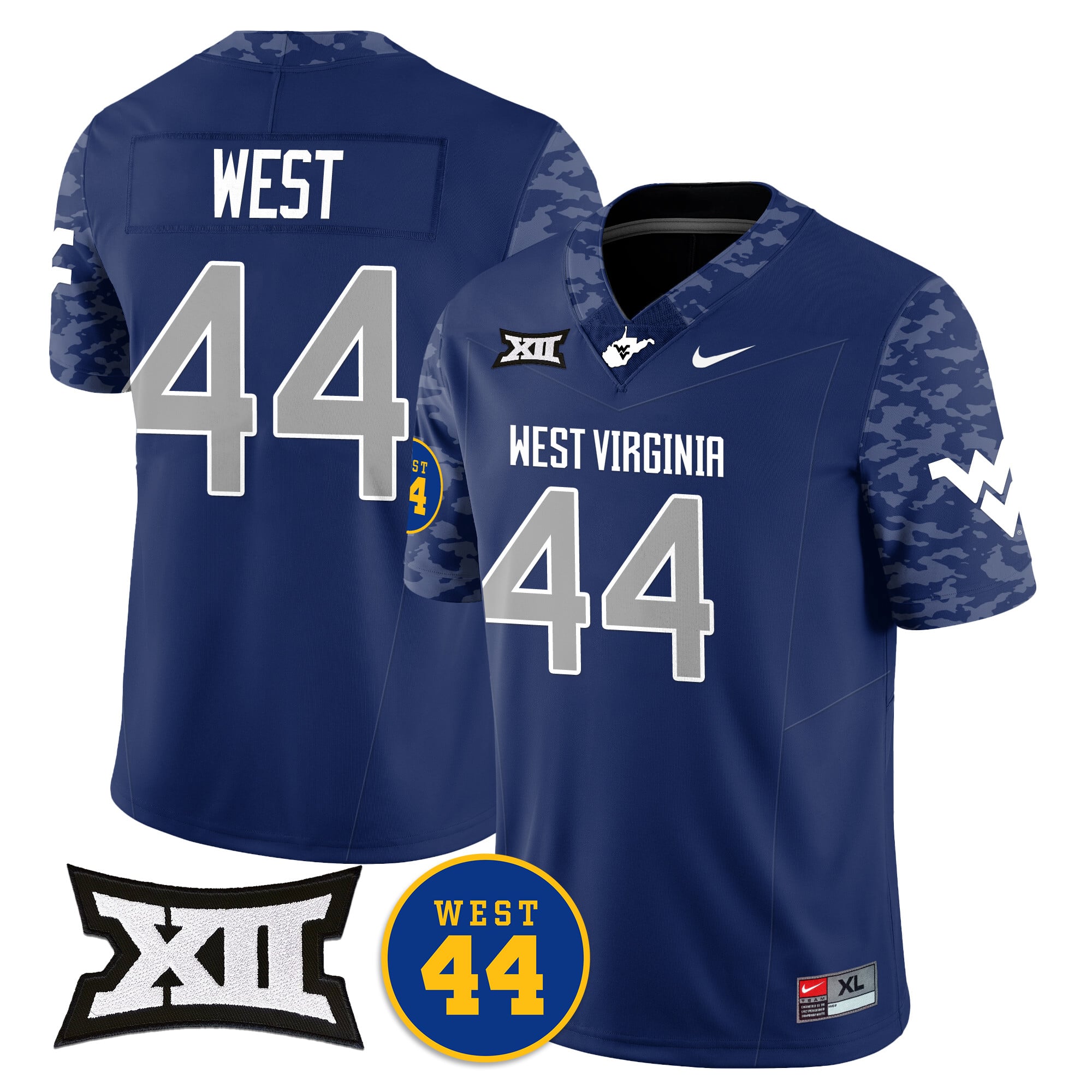 Men’s West Virginia Mountaineers 2024 Vapor Limited Jersey – All Stitched – Honor Jerry West
