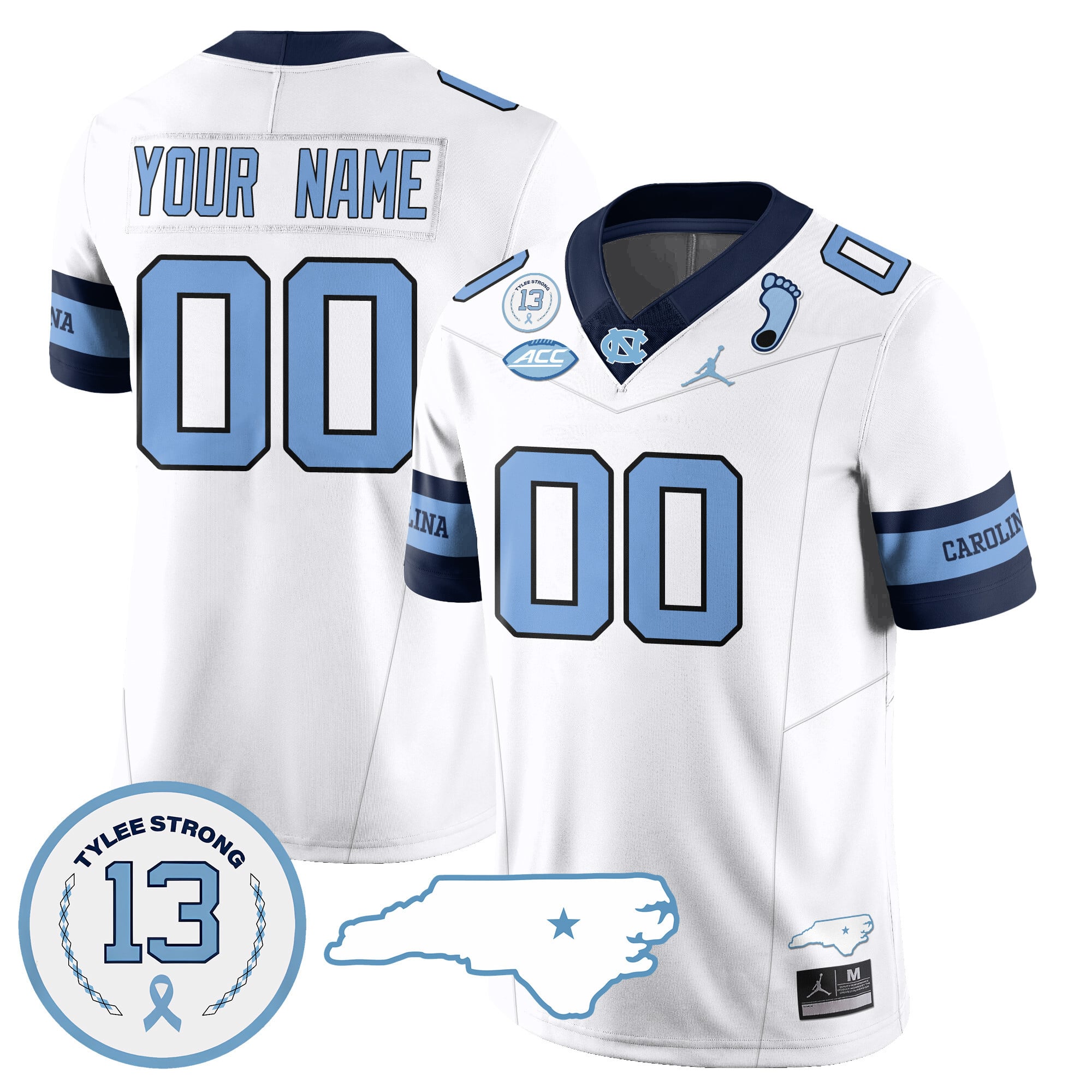 Custom Name/Gender North Carolina Tar Heels Football 2024 Vapor Jersey – All Stitched