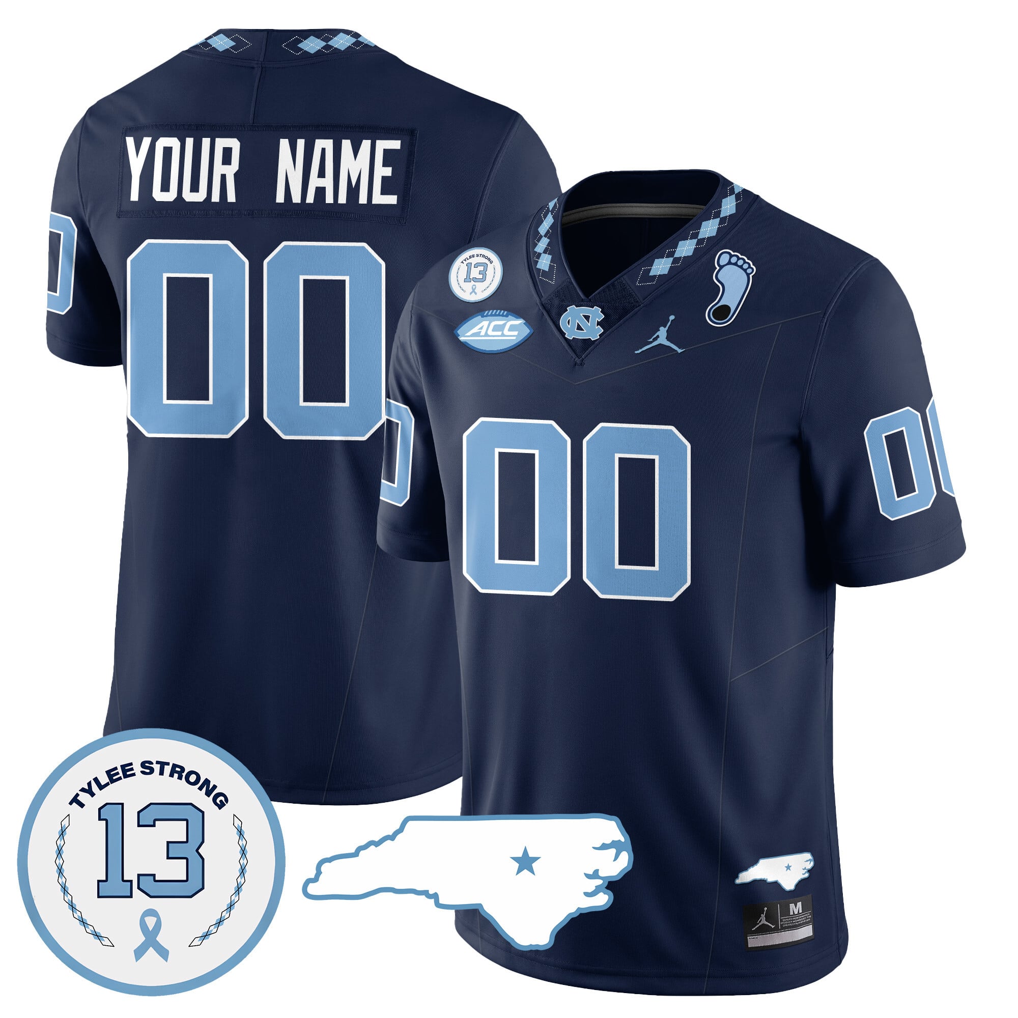 Custom Name/Gender North Carolina Tar Heels Football 2024 Vapor Jersey – All Stitched
