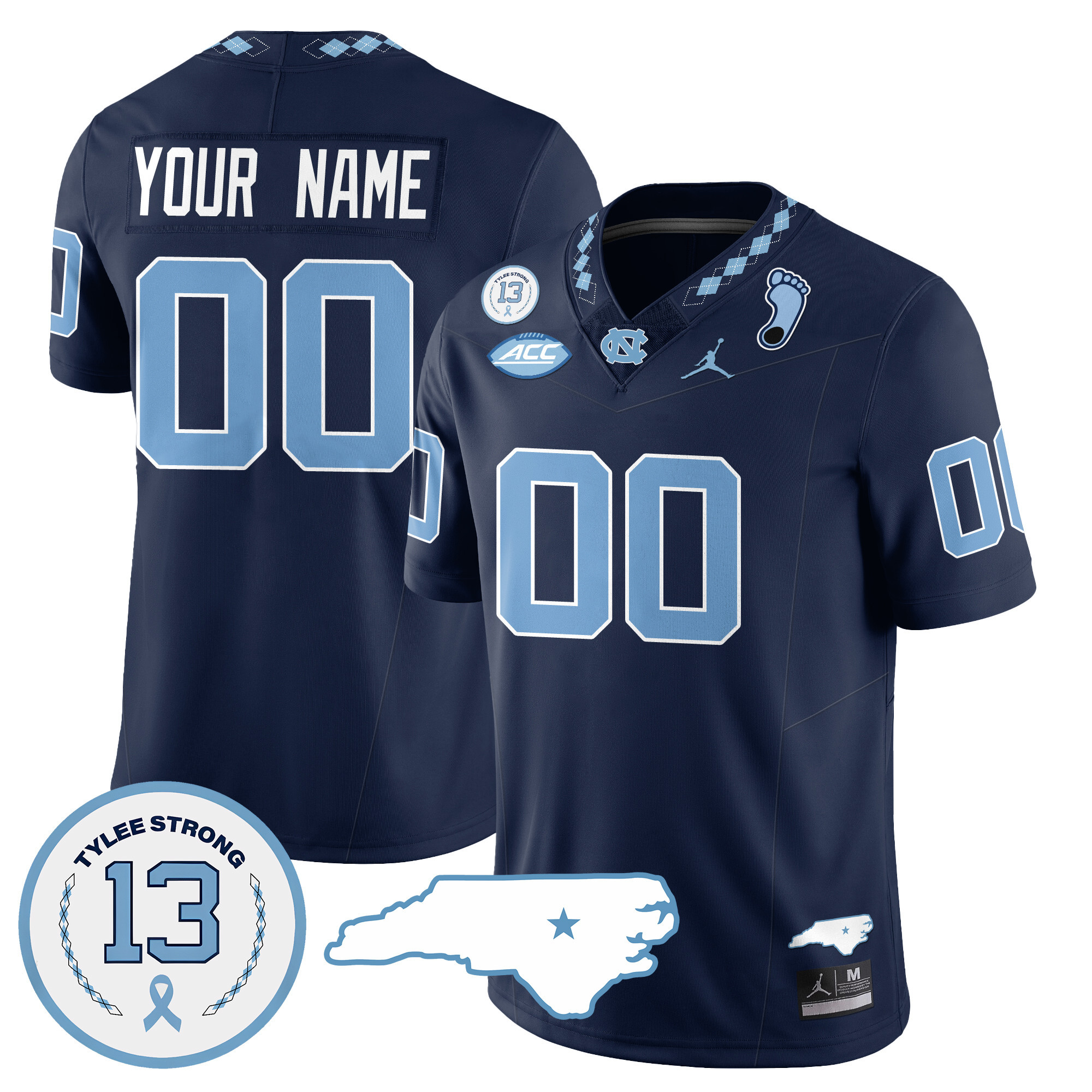 Custom Name/Gender North Carolina Tar Heels Football 2024 Vapor Jersey – All Stitched