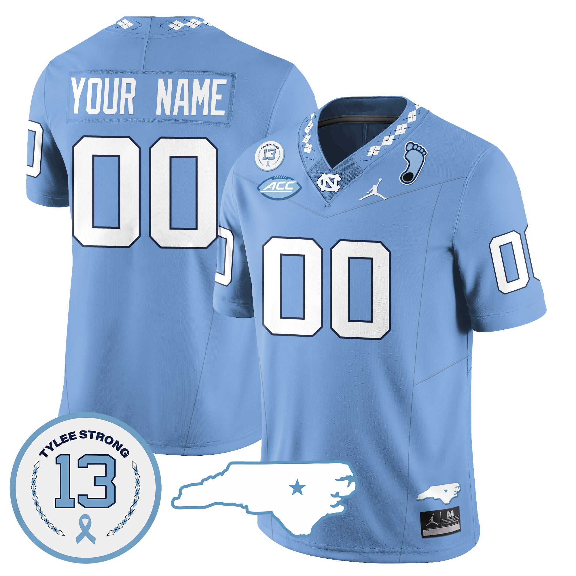 Custom Name/Gender North Carolina Tar Heels Football 2024 Vapor Jersey – All Stitched