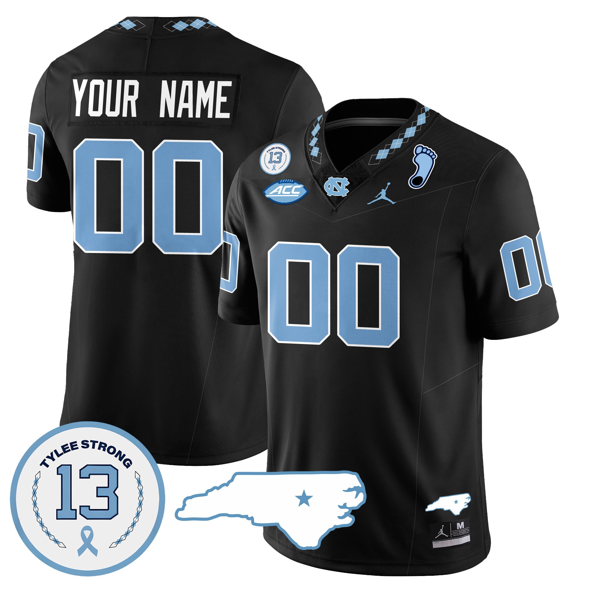 Custom Name/Gender North Carolina Tar Heels Football 2024 Vapor Jersey – All Stitched