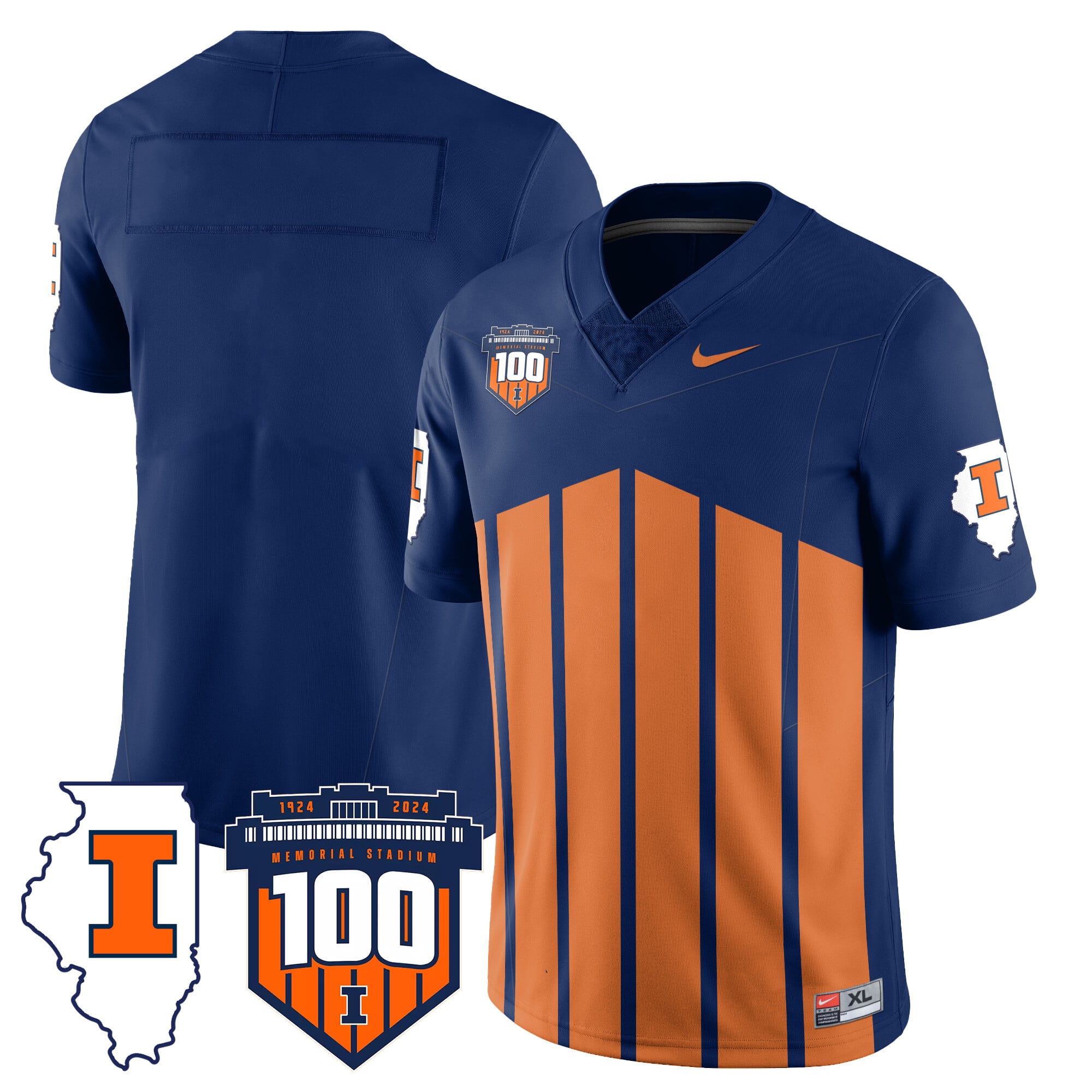 Illinois Football Throwback Jersey – All Stitched