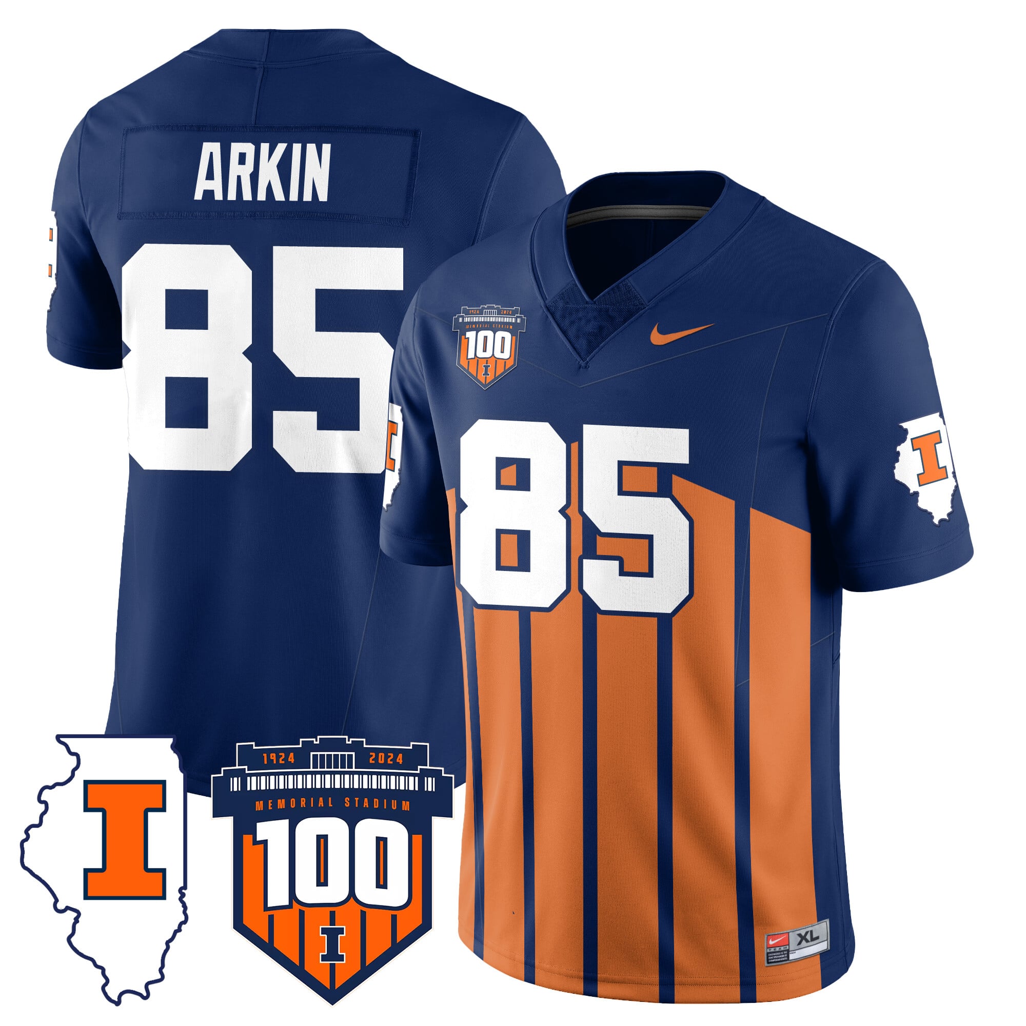 Illinois Football Throwback Jersey – All Stitched
