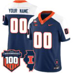Custom Name/Gender Illinois Football Throwback Jersey – All Stitched