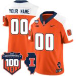 Custom Name/Gender Illinois Football Throwback Jersey – All Stitched