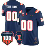 Custom Name/Gender Illinois Football Throwback Jersey – All Stitched
