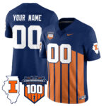 Custom Name/Gender Illinois Football Throwback Jersey – All Stitched