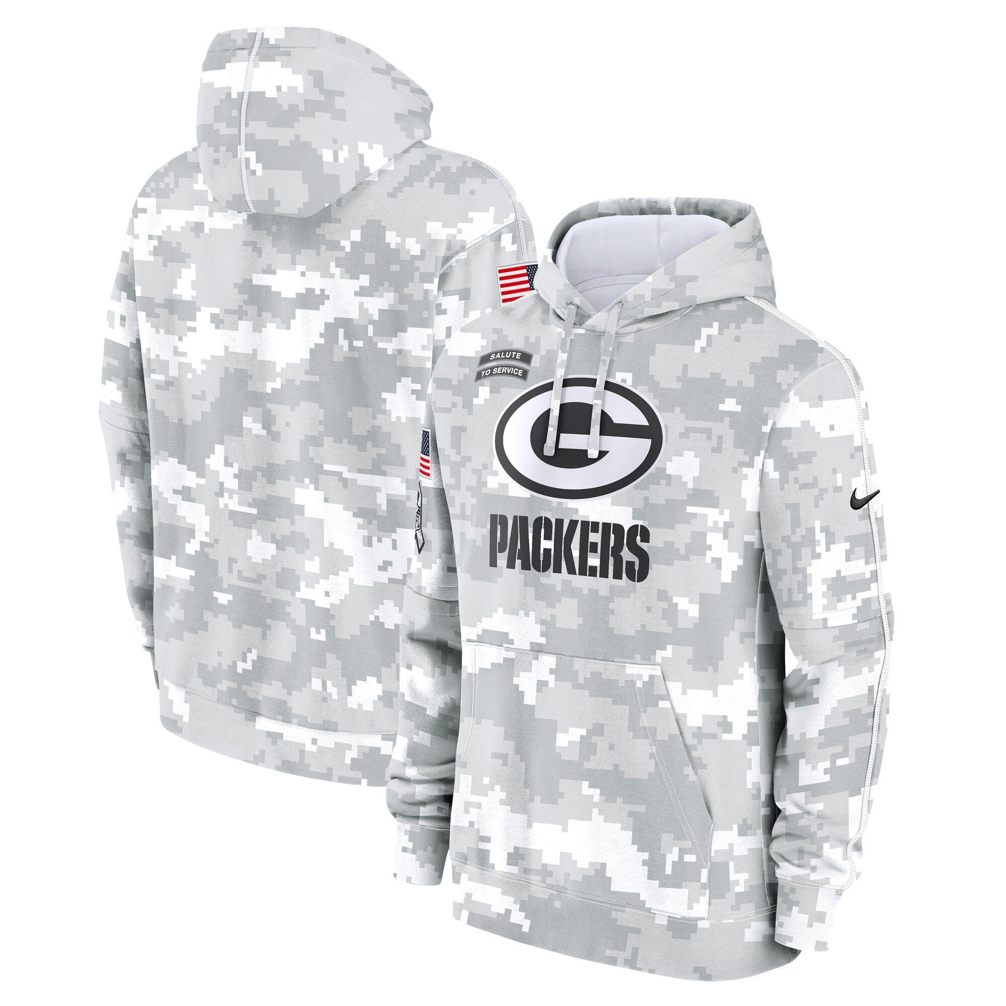 Green Bay Packers 2024 Salute to Service Pullover Hoodie – Arctic Camo