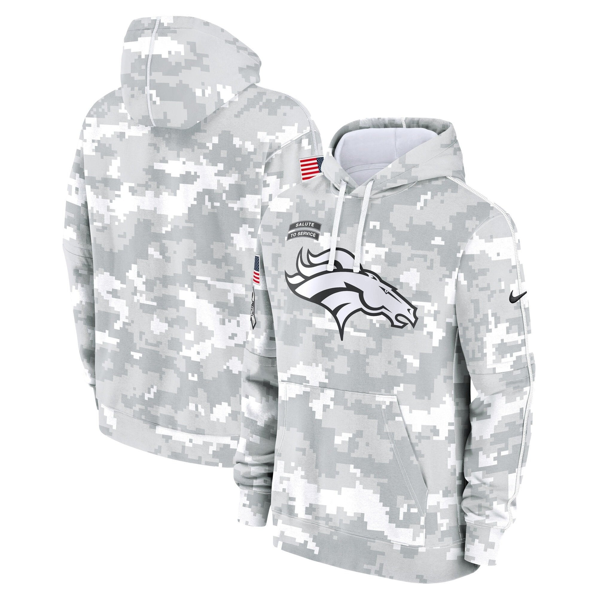 Denver Broncos 2024 Salute to Service Pullover Hoodie – Arctic Camo