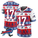 Men’s Bills 2024 Christmas Vapor Limited Jersey N1 409VTTLJS033