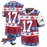 Men’s Bills 2024 Christmas Vapor Limited Jersey N1 409VTTLJS033