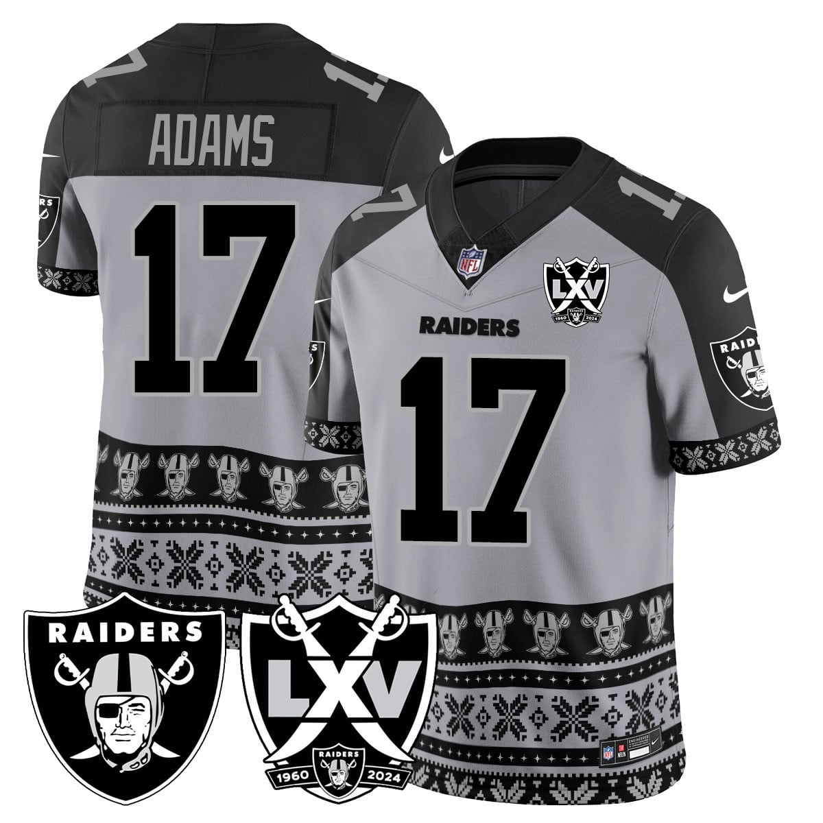 Men’s Raiders 2024 Christmas Vapor Limited Jersey 409VTTLJS034