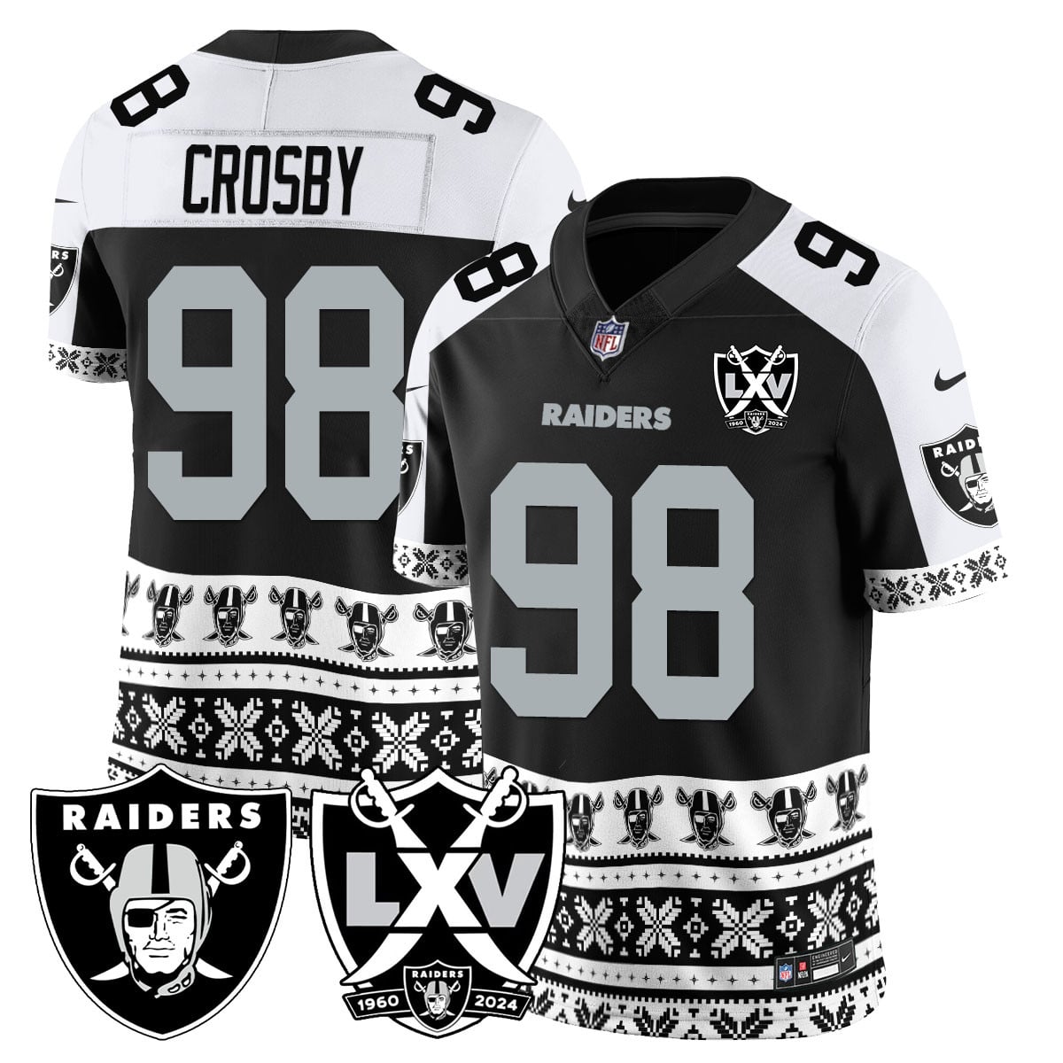 Men’s Raiders 2024 Christmas Vapor Limited Jersey 409VTTLJS034