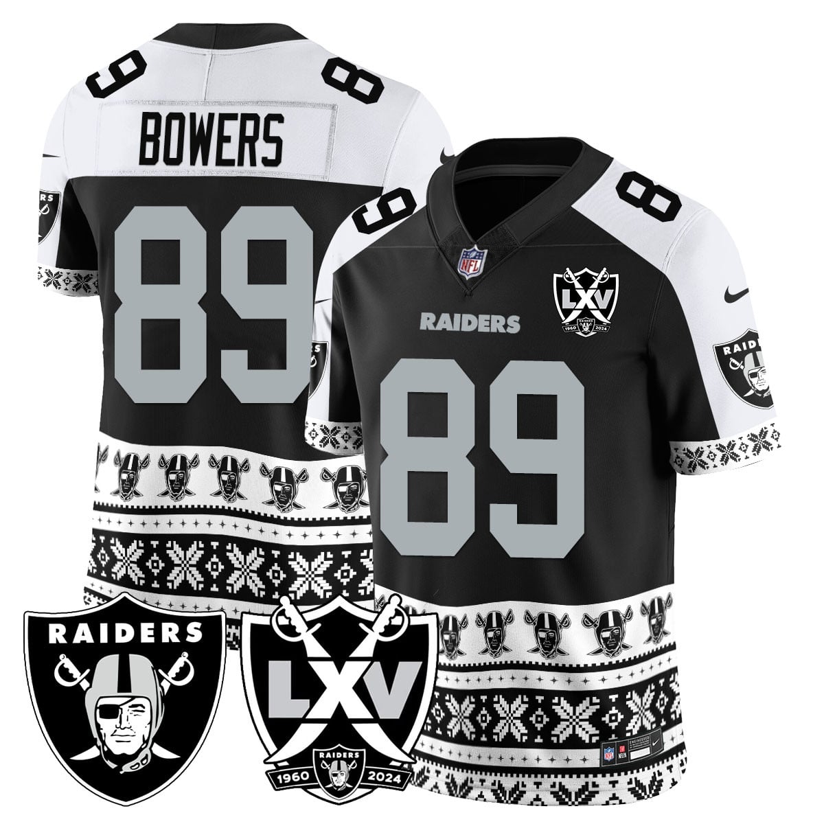 Men’s Raiders 2024 Christmas Vapor Limited Jersey 409VTTLJS034