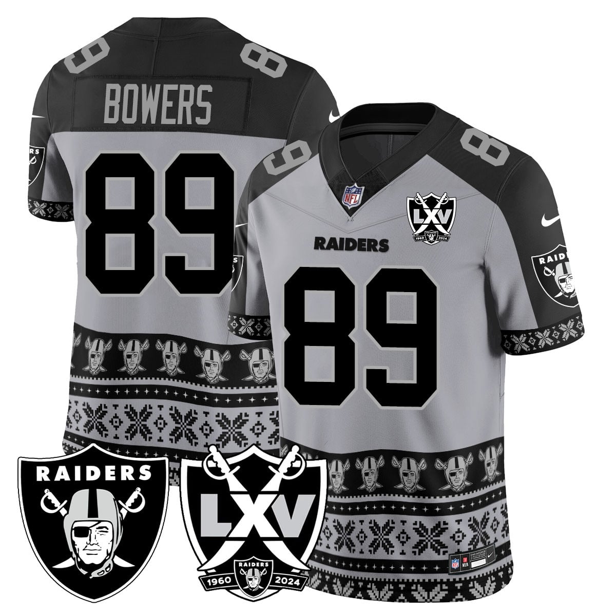 Men’s Raiders 2024 Christmas Vapor Limited Jersey 409VTTLJS034