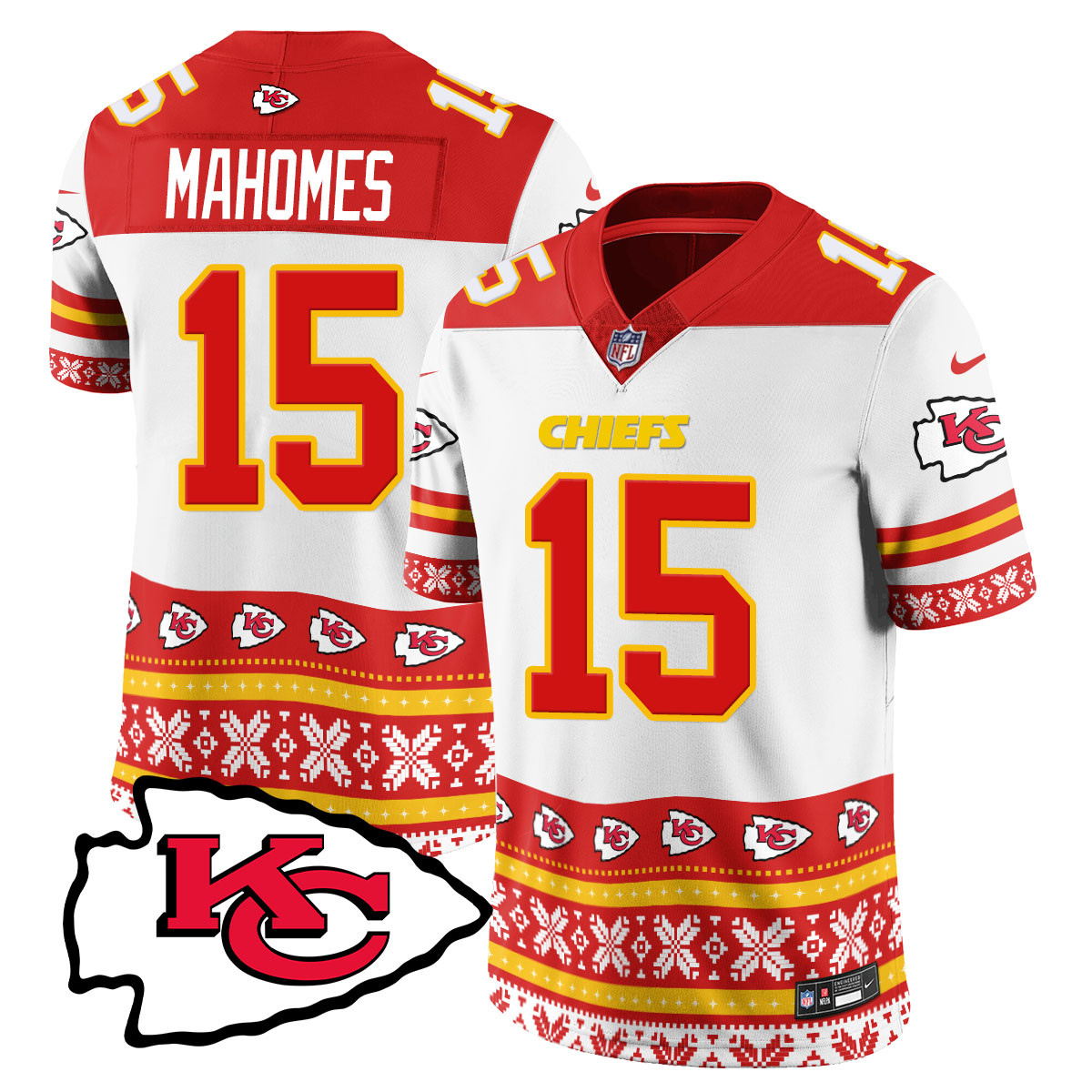 Men’s Chiefs 2024 Christmas Vapor Limited Jersey – Printed 410VTTLJS002