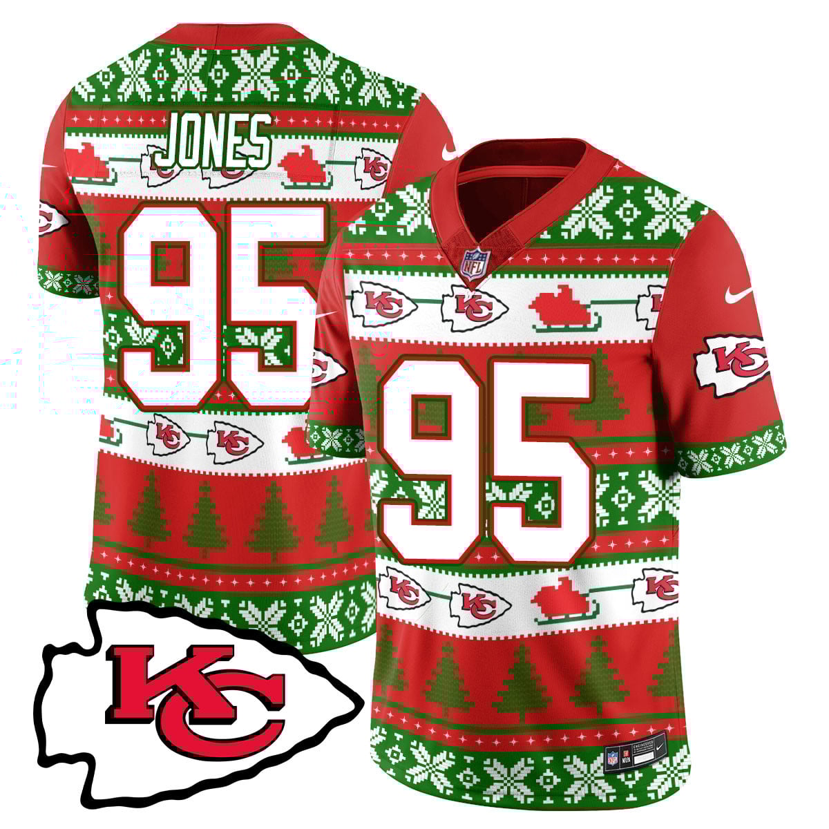 Men’s Chiefs 2024 Christmas Vapor Limited Jersey N1 – Printed 410VTTLJS002