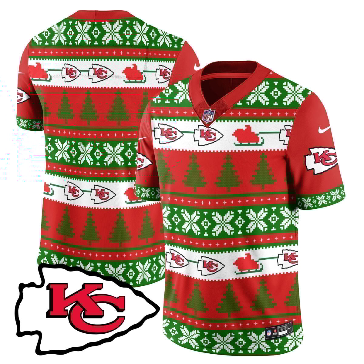Men’s Chiefs 2024 Christmas Vapor Limited Jersey N1 – Printed 410VTTLJS002