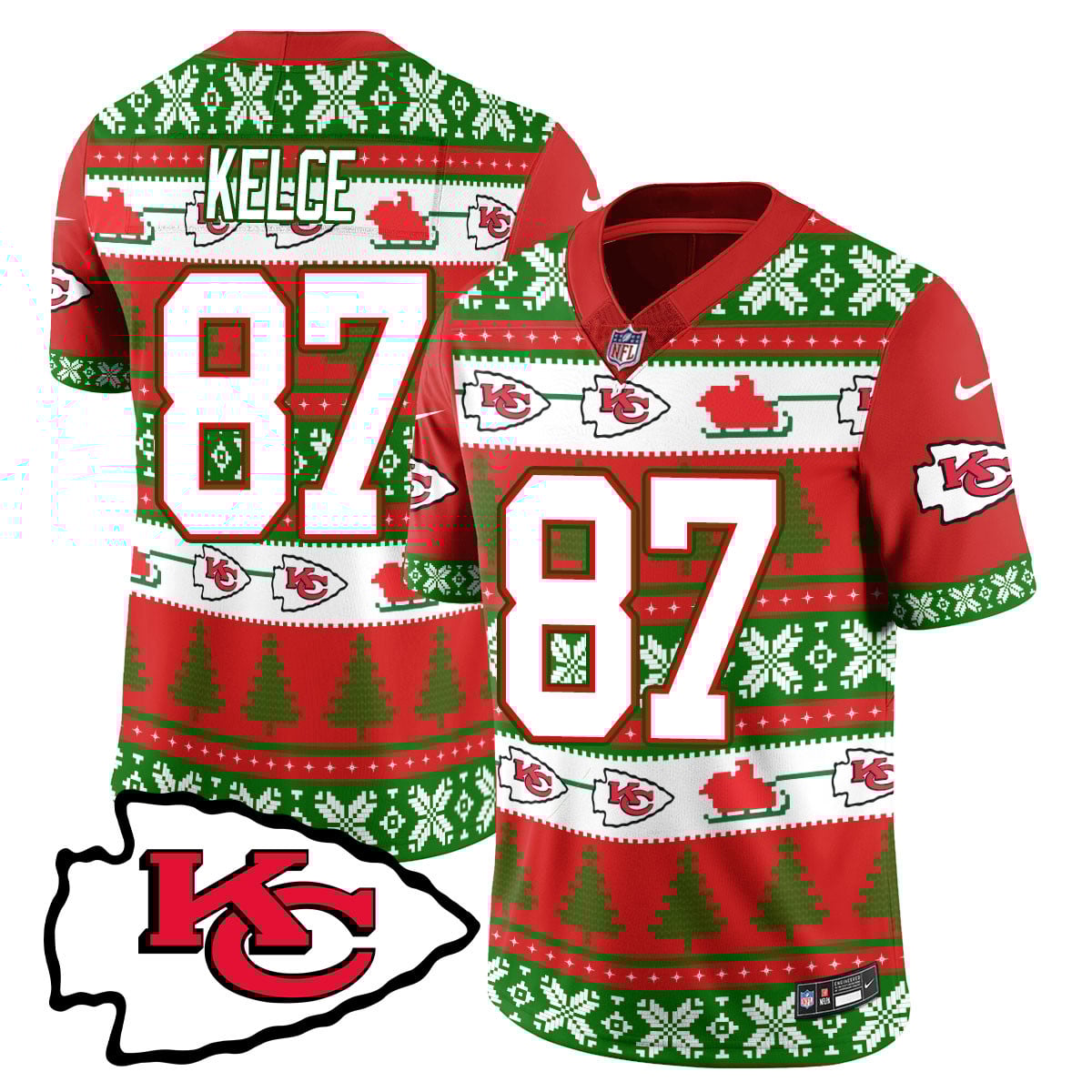 Men’s Chiefs 2024 Christmas Vapor Limited Jersey N1 – Printed 410VTTLJS002