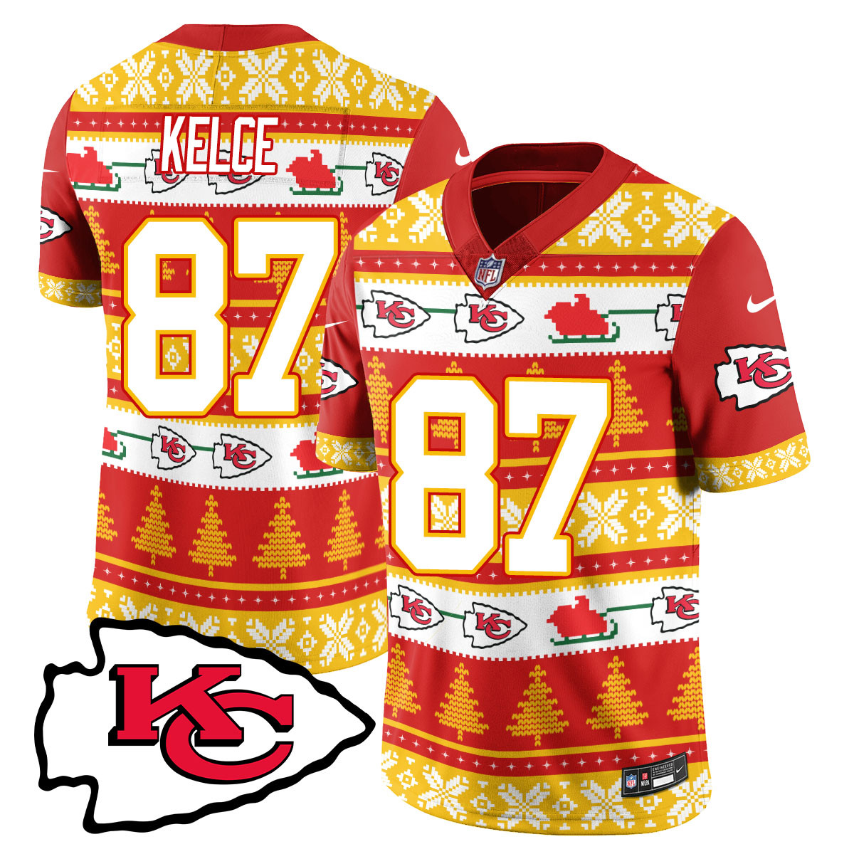 Men’s Chiefs 2024 Christmas Vapor Limited Jersey N1 – Printed 410VTTLJS002