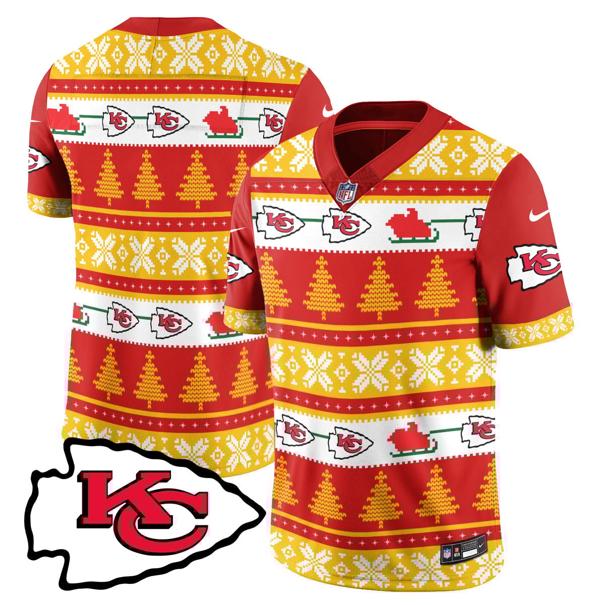 Men’s Chiefs 2024 Christmas Vapor Limited Jersey N1 – Printed 410VTTLJS002