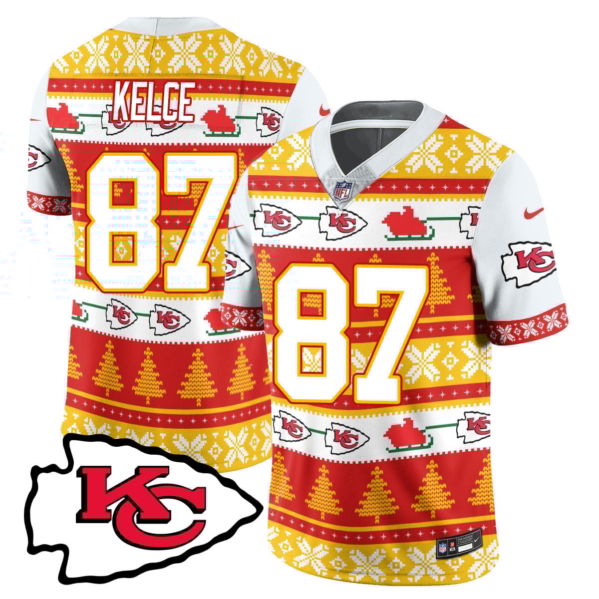 Men’s Chiefs 2024 Christmas Vapor Limited Jersey N1 – Printed 410VTTLJS002