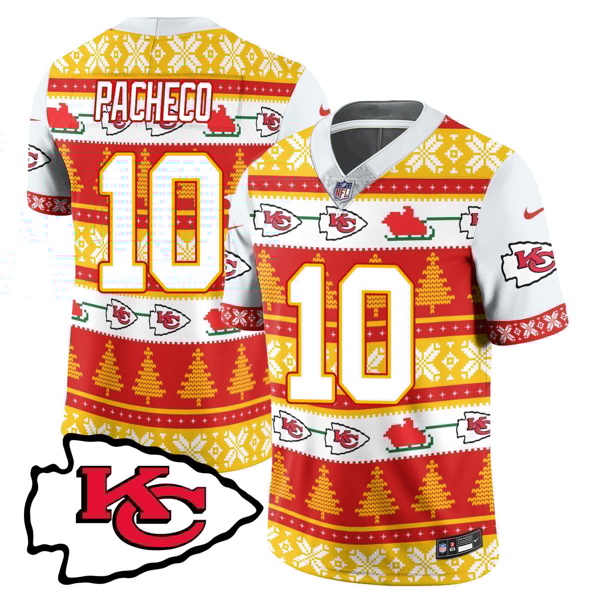 Men’s Chiefs 2024 Christmas Vapor Limited Jersey N1 – Printed 410VTTLJS002