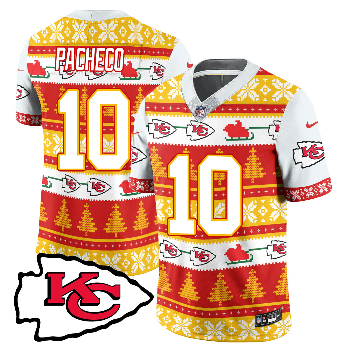 Men’s Chiefs 2024 Christmas Vapor Limited Jersey N1 – Printed 410VTTLJS002