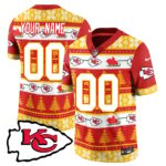 Custom Name/Gender Chiefs 2024 Christmas Vapor Limited Jersey N1 – Printed 410VTTLJS002