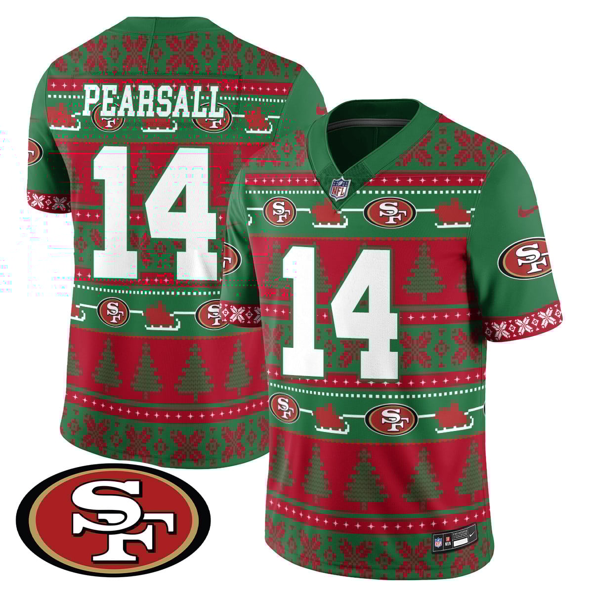 Men’s 49ers 2024 Christmas Vapor Limited Jersey – 410VTHNJS009
