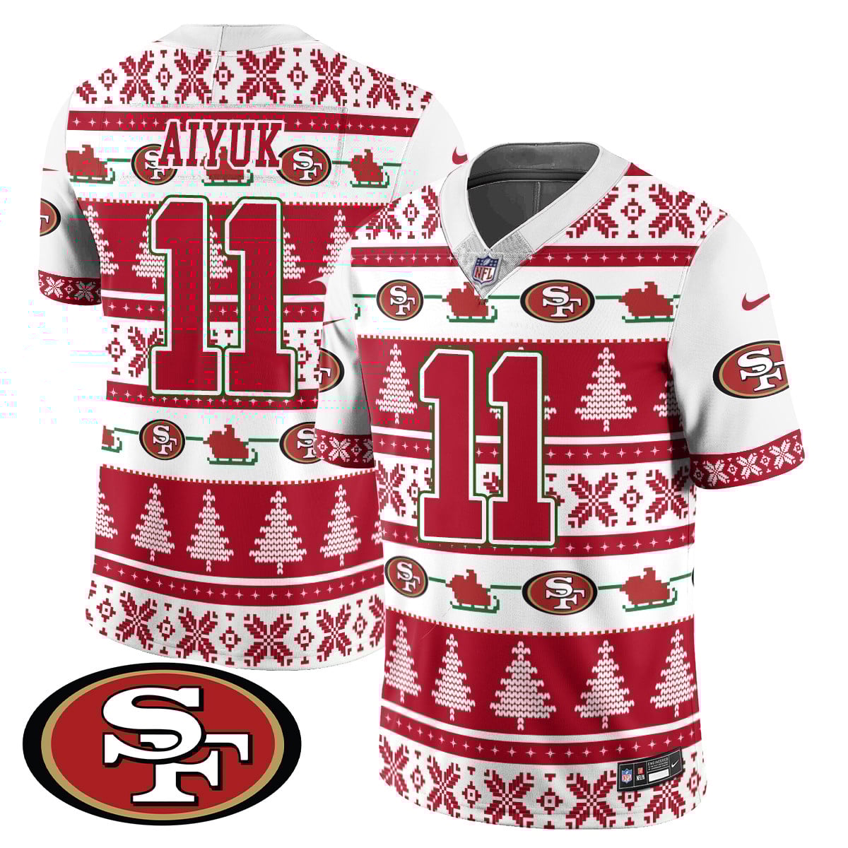 Men’s 49ers 2024 Christmas Vapor Limited Jersey – 410VTHNJS009