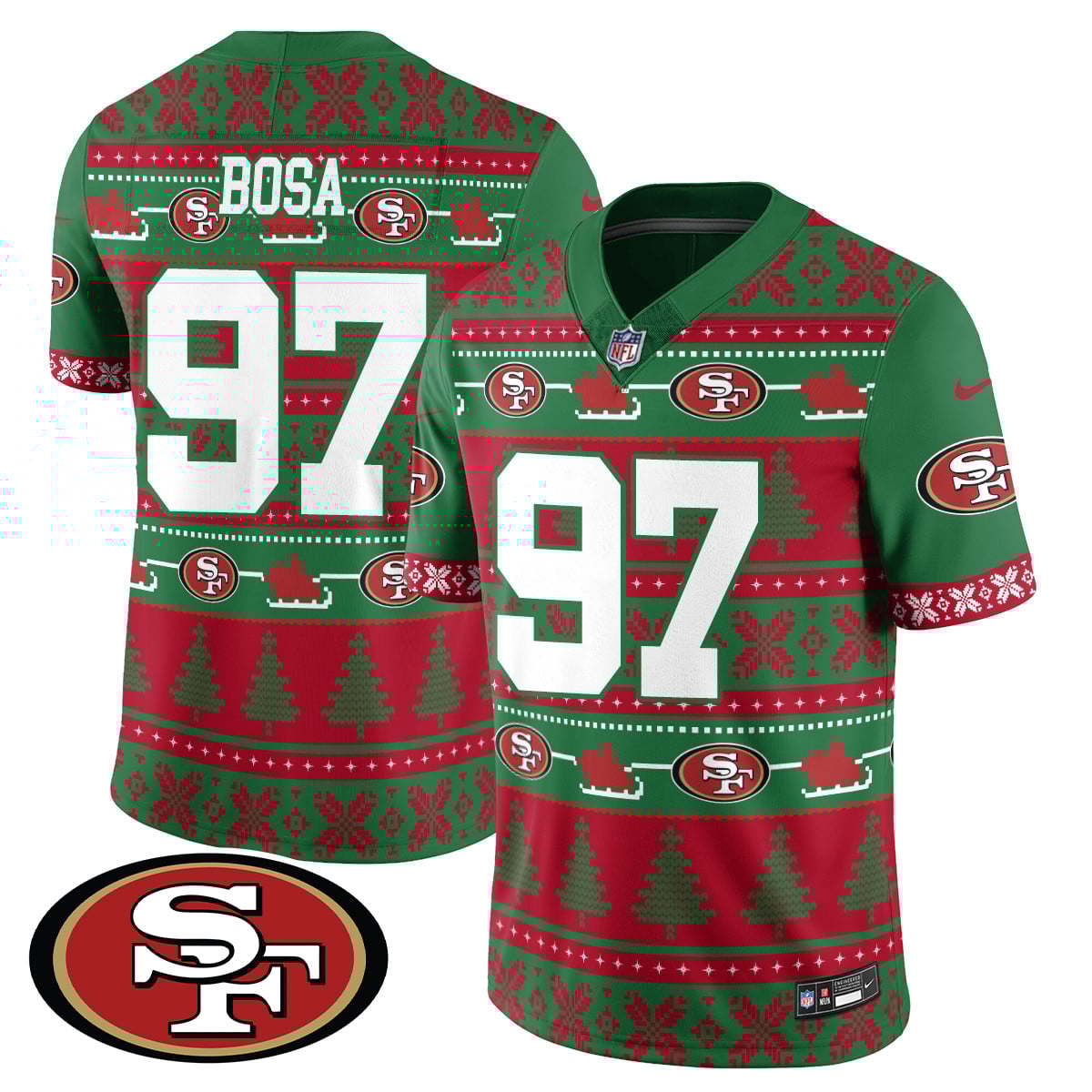 Men’s 49ers 2024 Christmas Vapor Limited Jersey – 410VTHNJS009