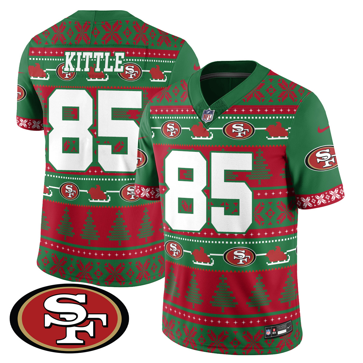 Men’s 49ers 2024 Christmas Vapor Limited Jersey – 410VTHNJS009