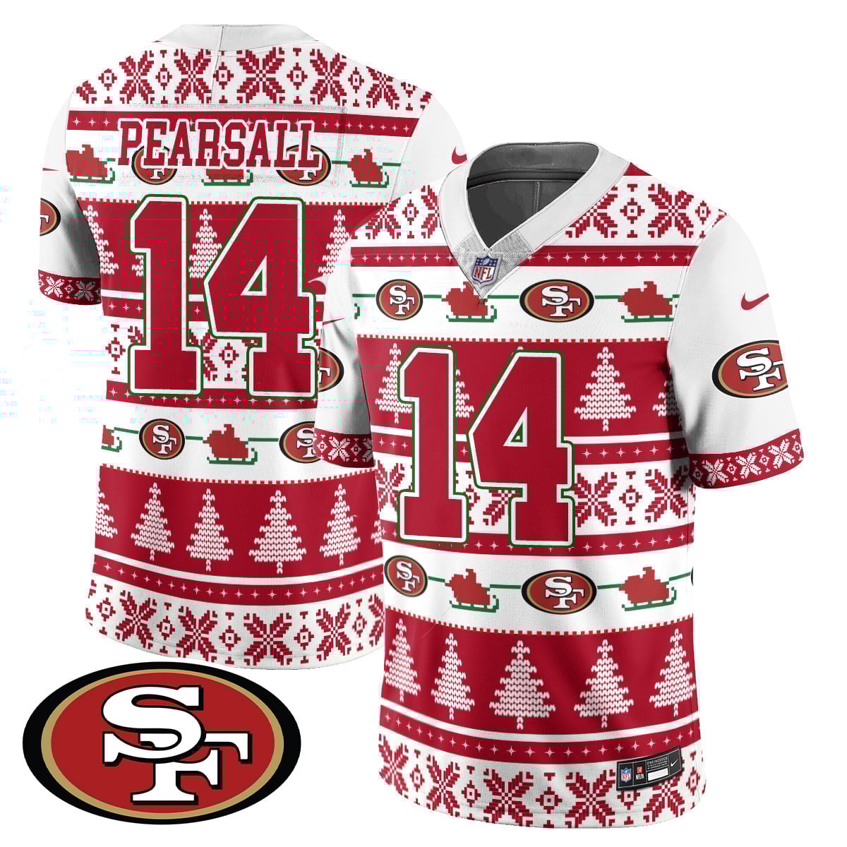 Men’s 49ers 2024 Christmas Vapor Limited Jersey – 410VTHNJS009