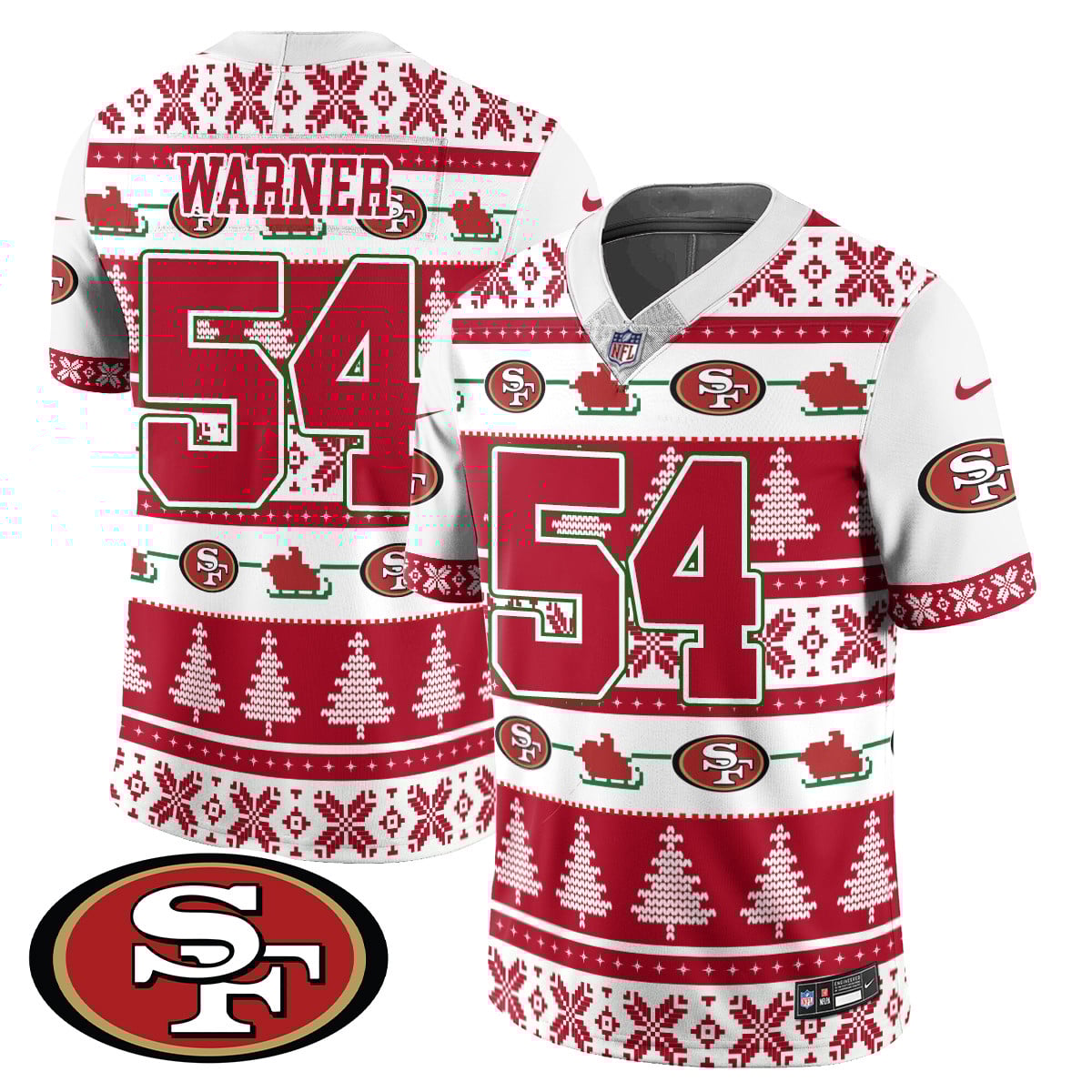 Men’s 49ers 2024 Christmas Vapor Limited Jersey – 410VTHNJS009
