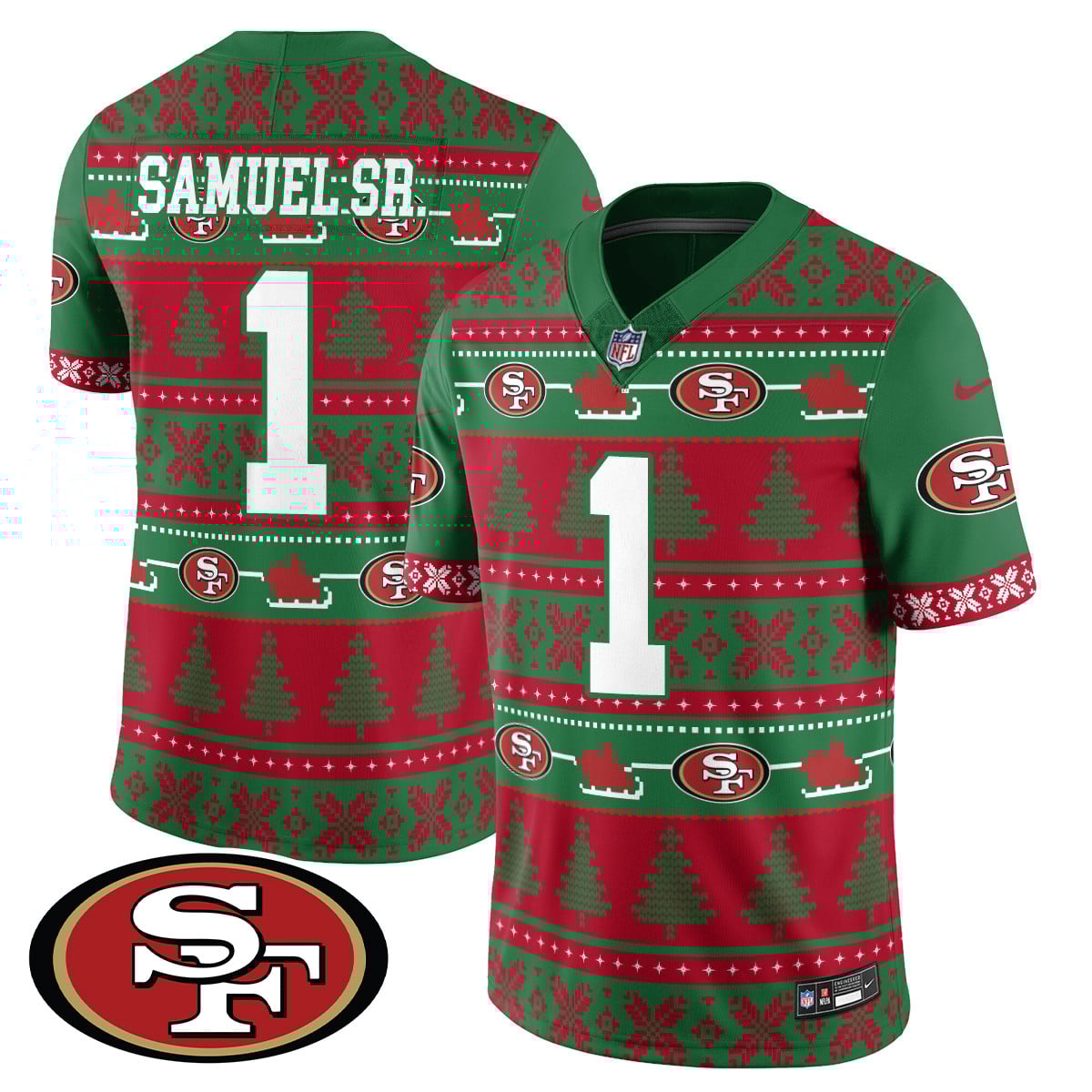 Men’s 49ers 2024 Christmas Vapor Limited Jersey – 410VTHNJS009