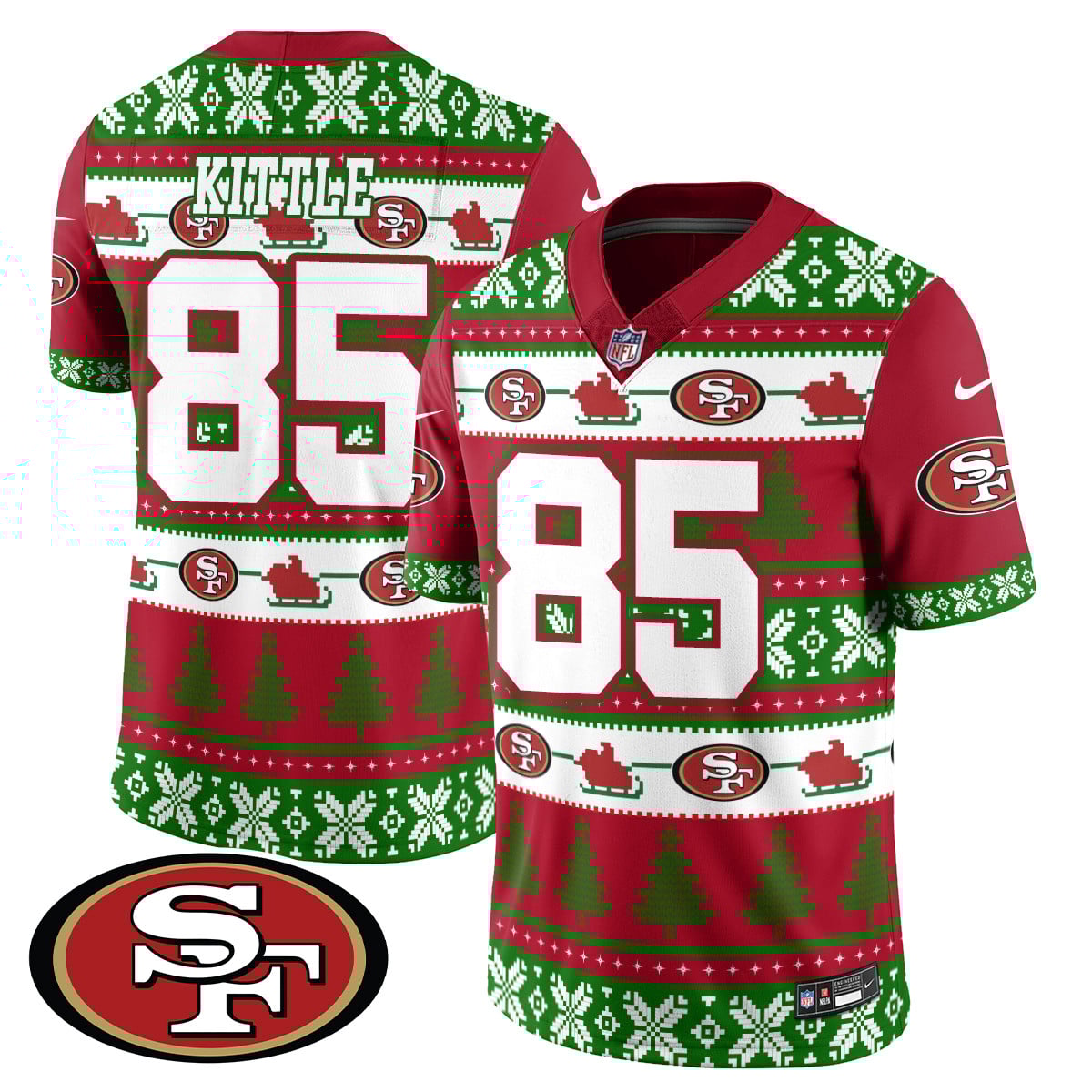 Men’s 49ers 2024 Christmas Vapor Limited Jersey – 410VTHNJS009