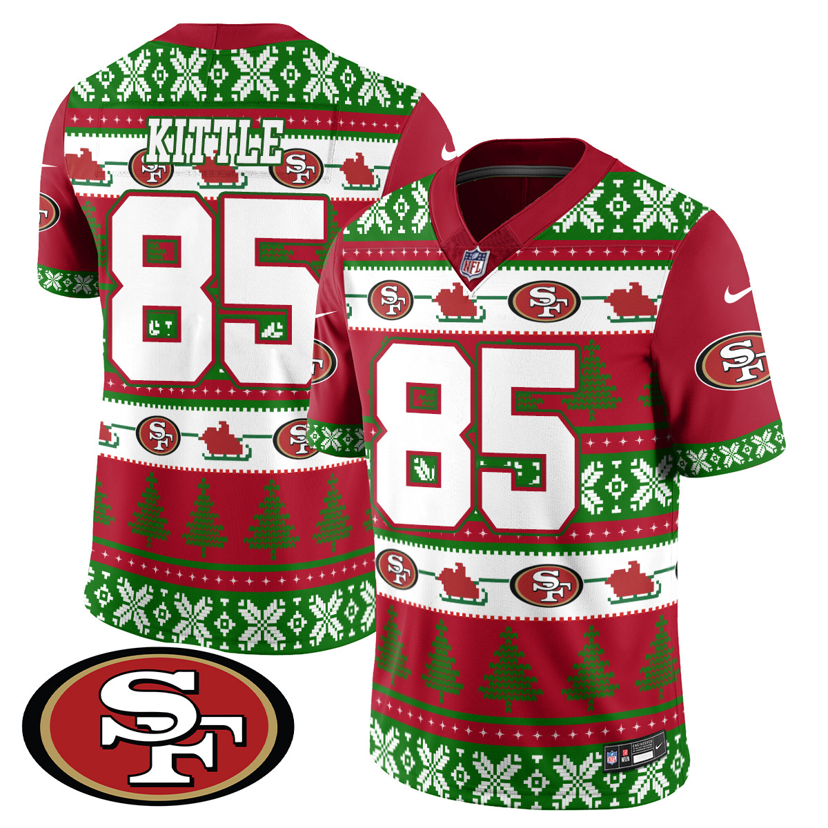 Men’s 49ers 2024 Christmas Vapor Limited Jersey – 410VTHNJS009