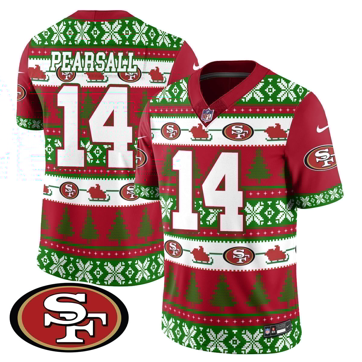 Men’s 49ers 2024 Christmas Vapor Limited Jersey – 410VTHNJS009