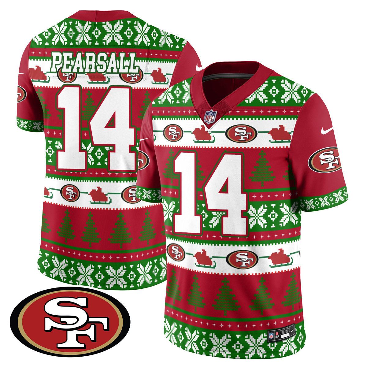 Men’s 49ers 2024 Christmas Vapor Limited Jersey – 410VTHNJS009