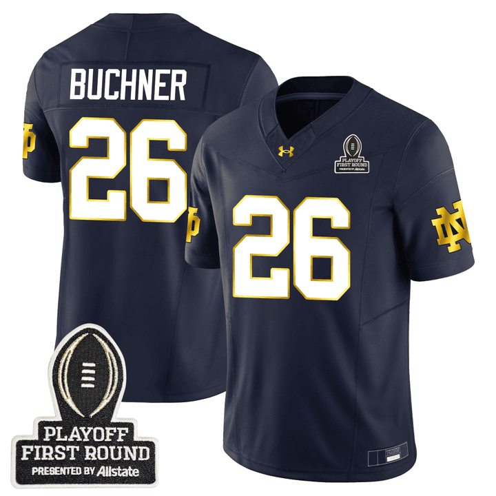 Men’s Notre Dame Fighting Irish 24/25 Jersey – CFP First Round Patch – All Stitched