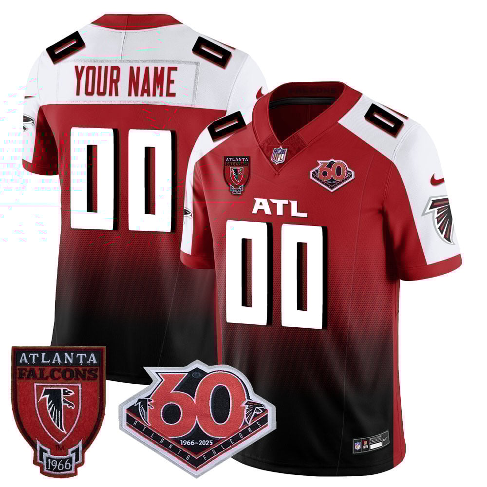 Custom Gender/Name Atlanta Falcons 60th Season Vapor Limited Jersey – All Stitched