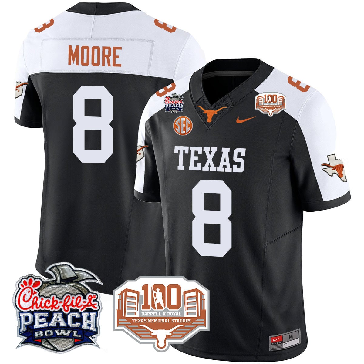 Men’s Texas Longhorns 2024 Chick-fil-A Peach Bowl Jersey – All Stitched
