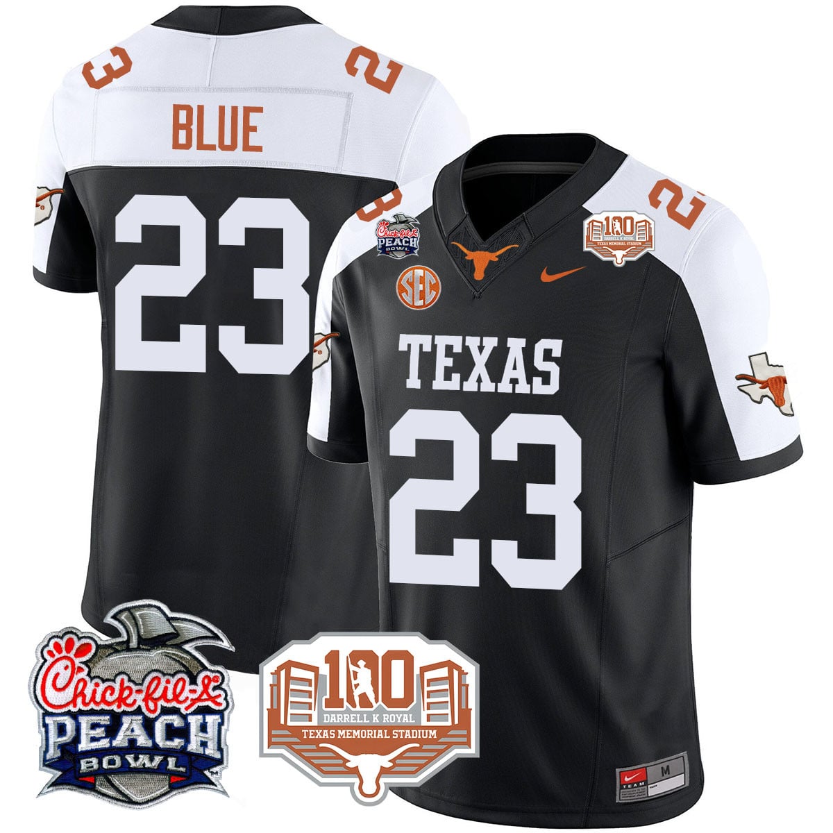 Men’s Texas Longhorns 2024 Chick-fil-A Peach Bowl Jersey – All Stitched