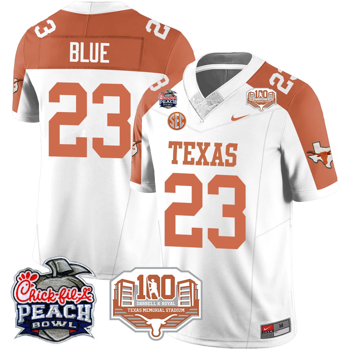 Men’s Texas Longhorns 2024 Chick-fil-A Peach Bowl Jersey – All Stitched