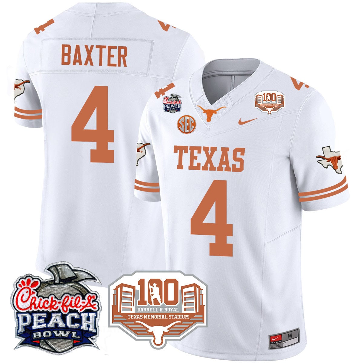 Men’s Texas Longhorns 2024 Chick-fil-A Peach Bowl Jersey – All Stitched