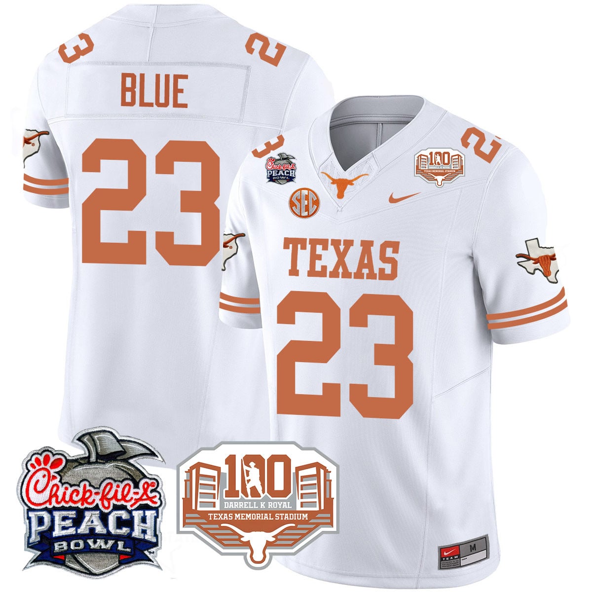 Men’s Texas Longhorns 2024 Chick-fil-A Peach Bowl Jersey – All Stitched