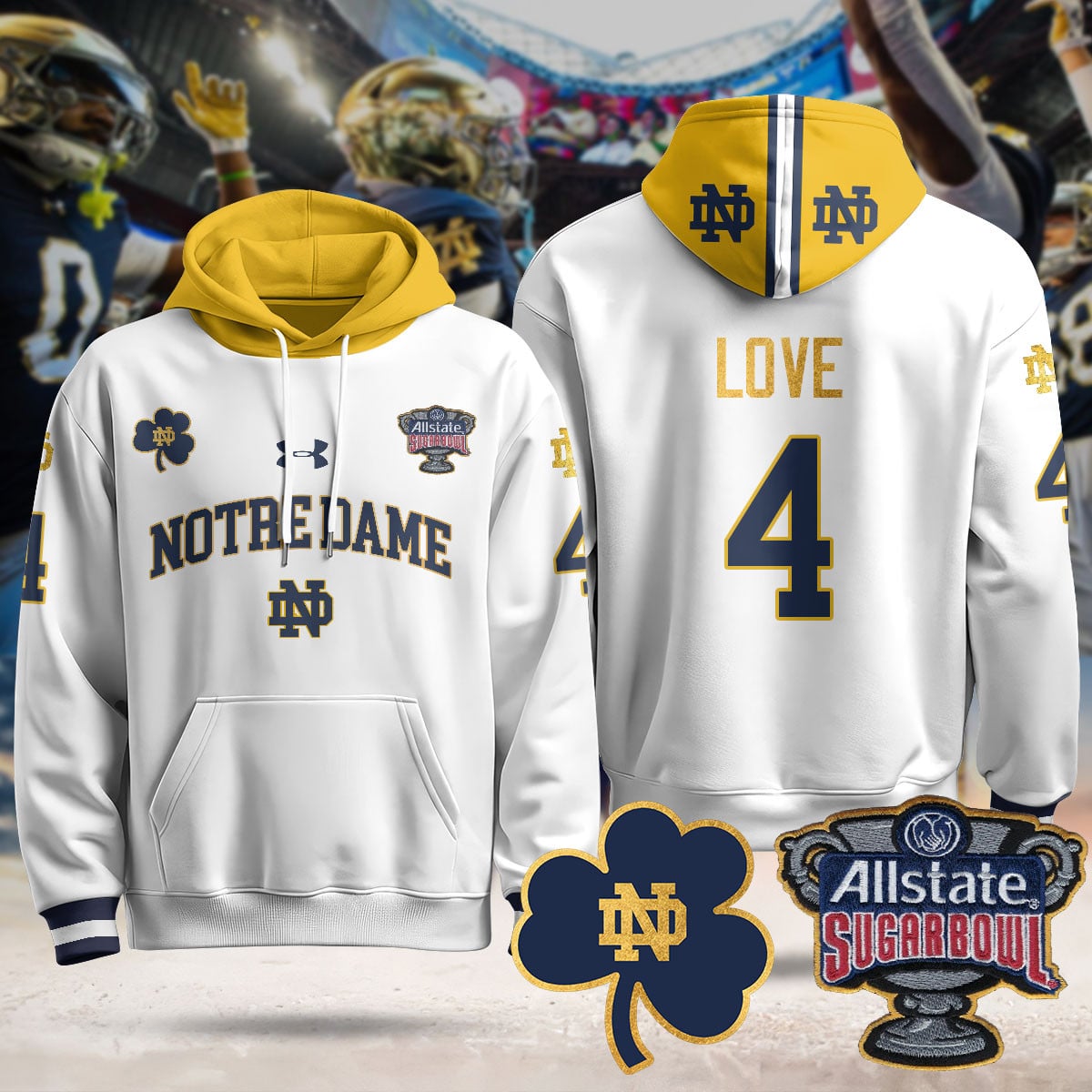 Notre Dame Fighting Irish Allstate Sugar Bowl Hoodie – All Stitched